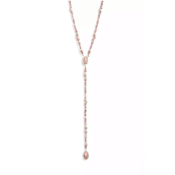 NWT KENDRA SCOTT $125 Pink Bethany Y Necklace - Picture 2 of 4